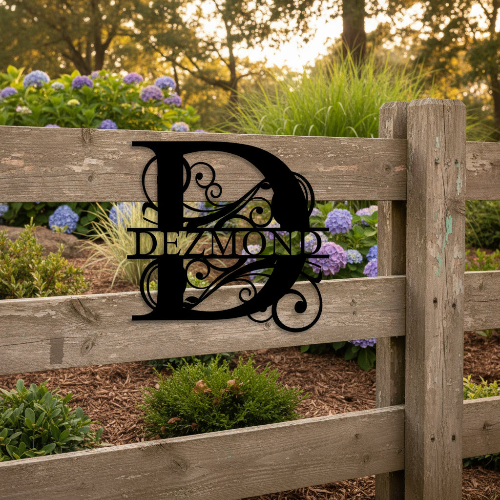 Custom Name Split Letter Monogram