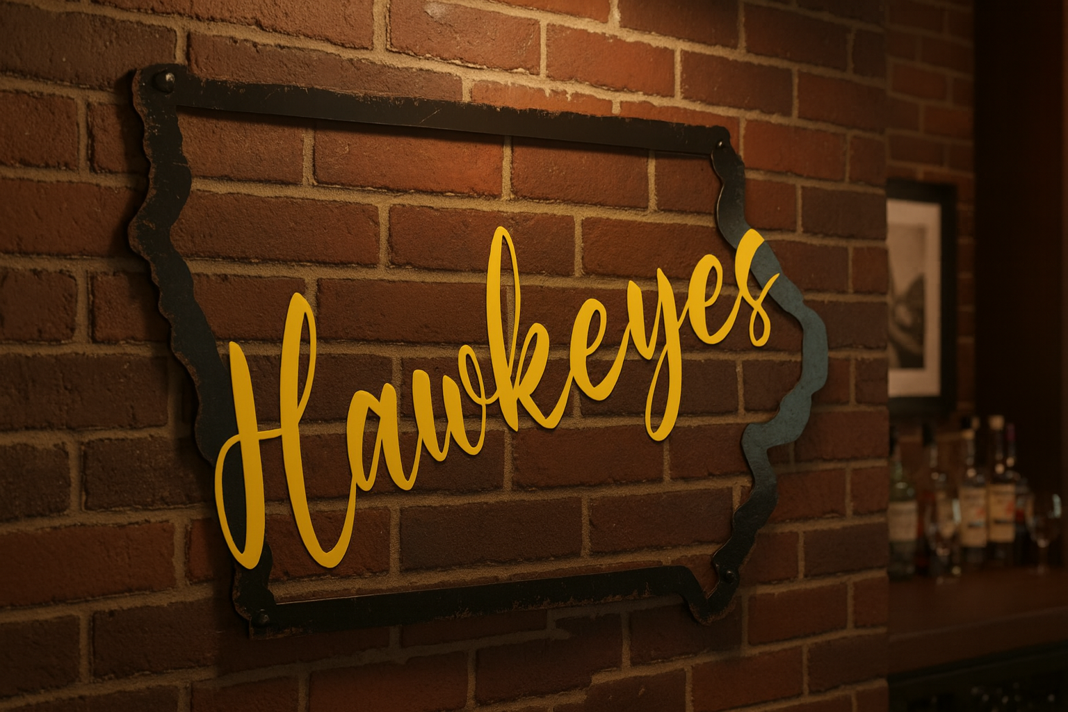 Iowa Metal Wall Art – Hawkeyes & Cyclones Layered Sign (Custom State Options Available)