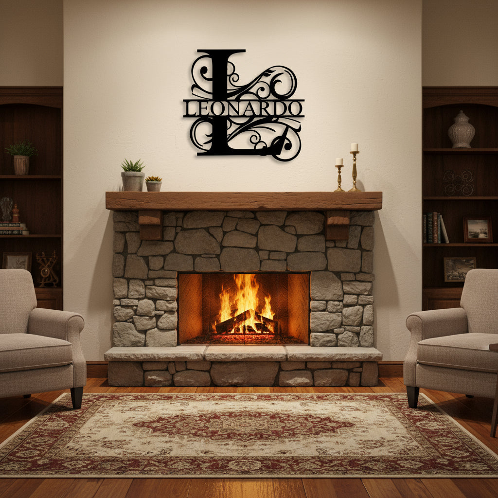 Custom Name Split Letter Monogram