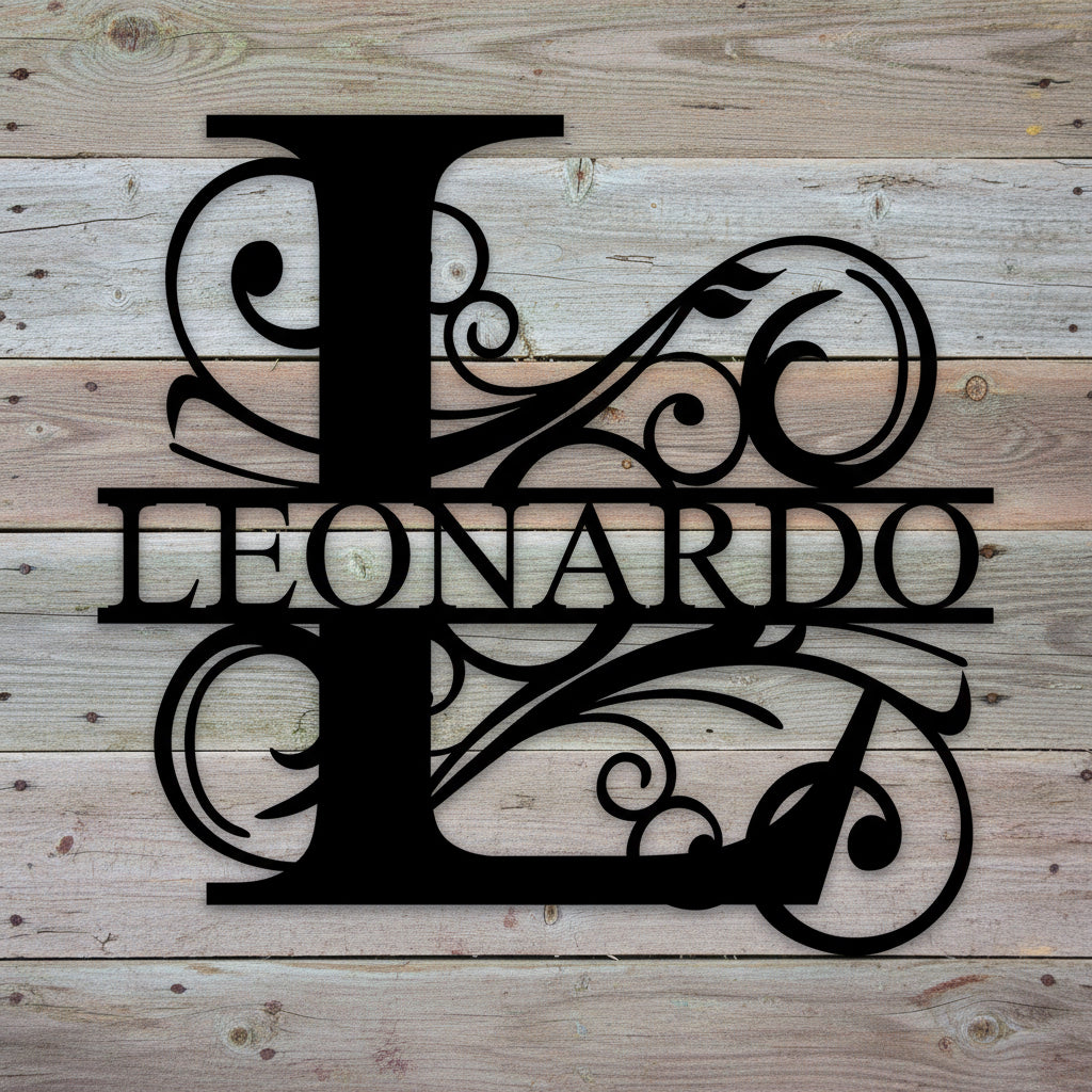 Custom Name Split Letter Monogram