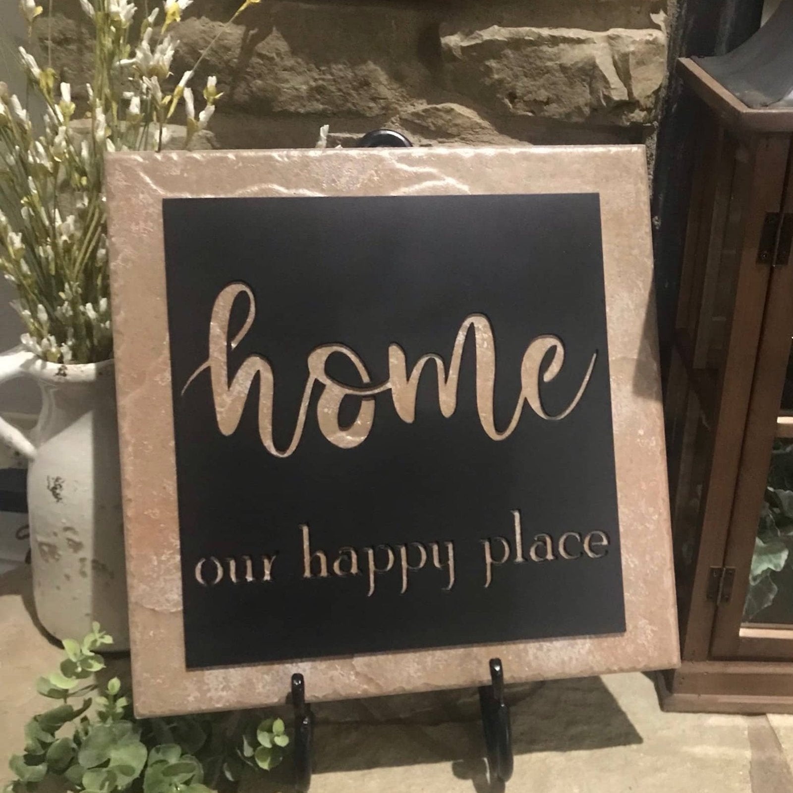 home our happy place metal sign