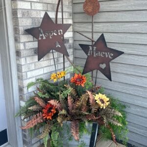 custom metal name star rustic outdoor decor
