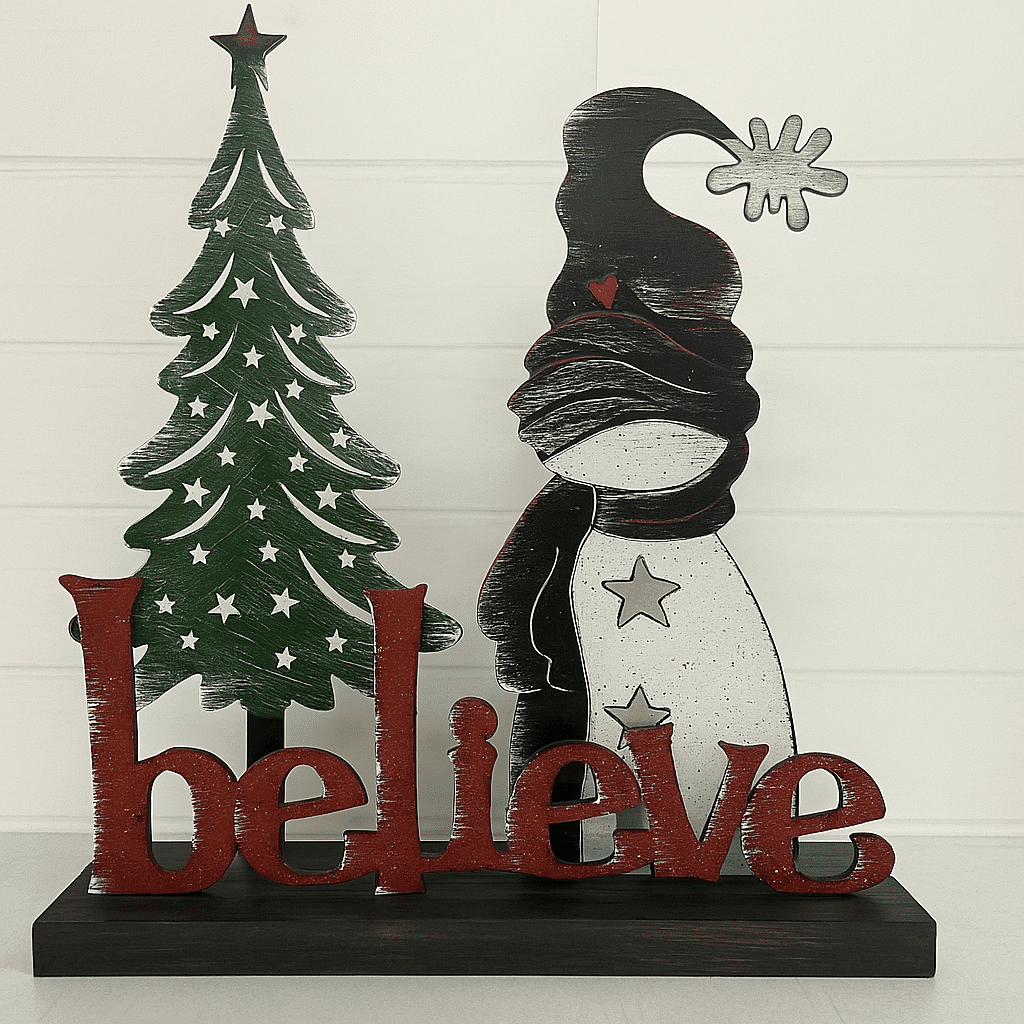 Decorative winter scene with snowman