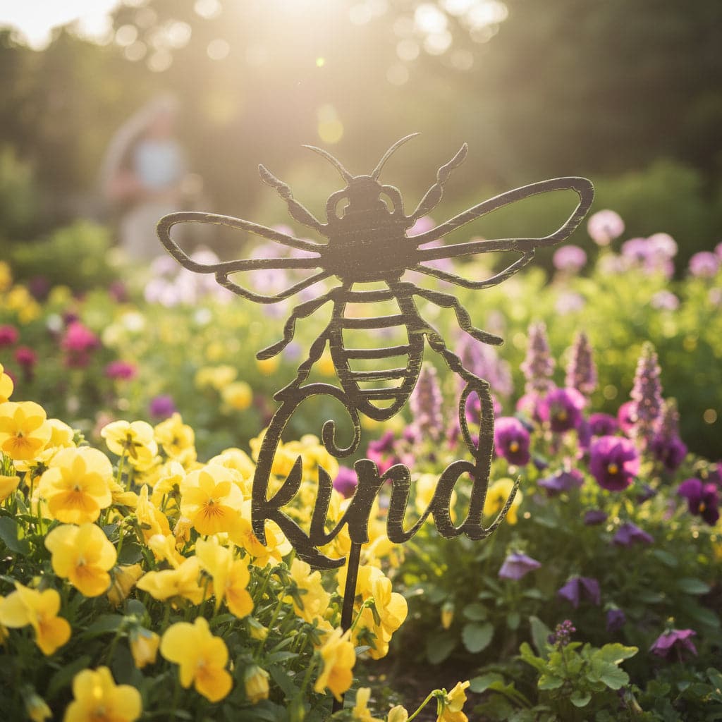 bee kind garden stake metal yard sign