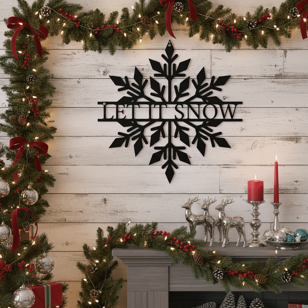 Let It Snow Metal Sign - Image 2