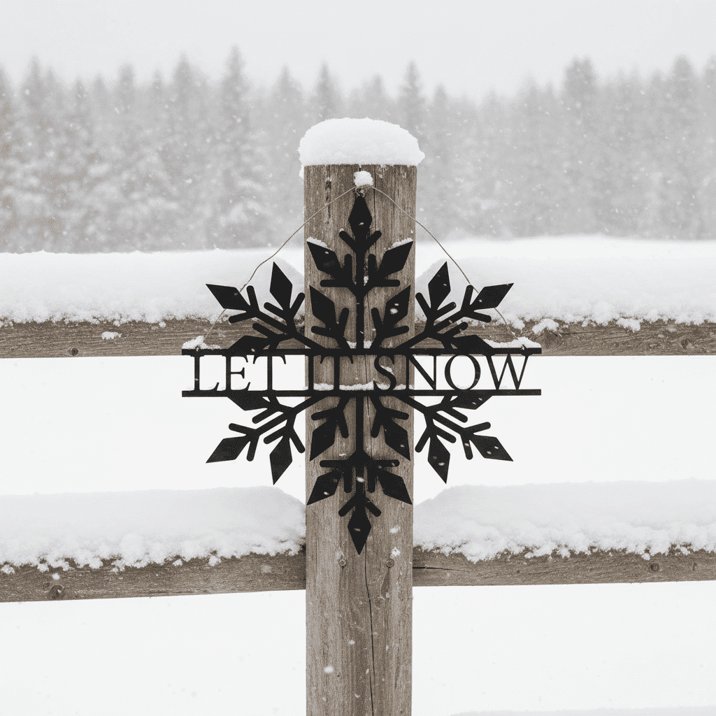 Let It Snow Metal Sign - Image 3